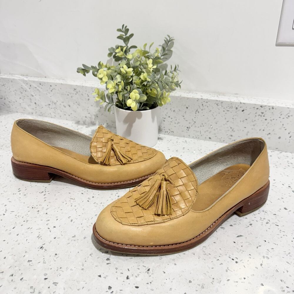 Elf Nikita Women’s Leather Loafers Brown yellow Size 10 #white ts
